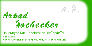 arpad hochecker business card